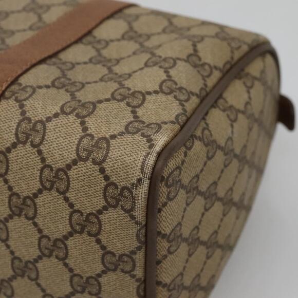 GUCCI GG Supreme Web Sherry Line Boston Bag Pvc Beige Gold - Picture 12 of 16